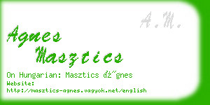 agnes masztics business card